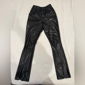 Abercrombie & Fitch Leather Black Ultra High Rise Pants